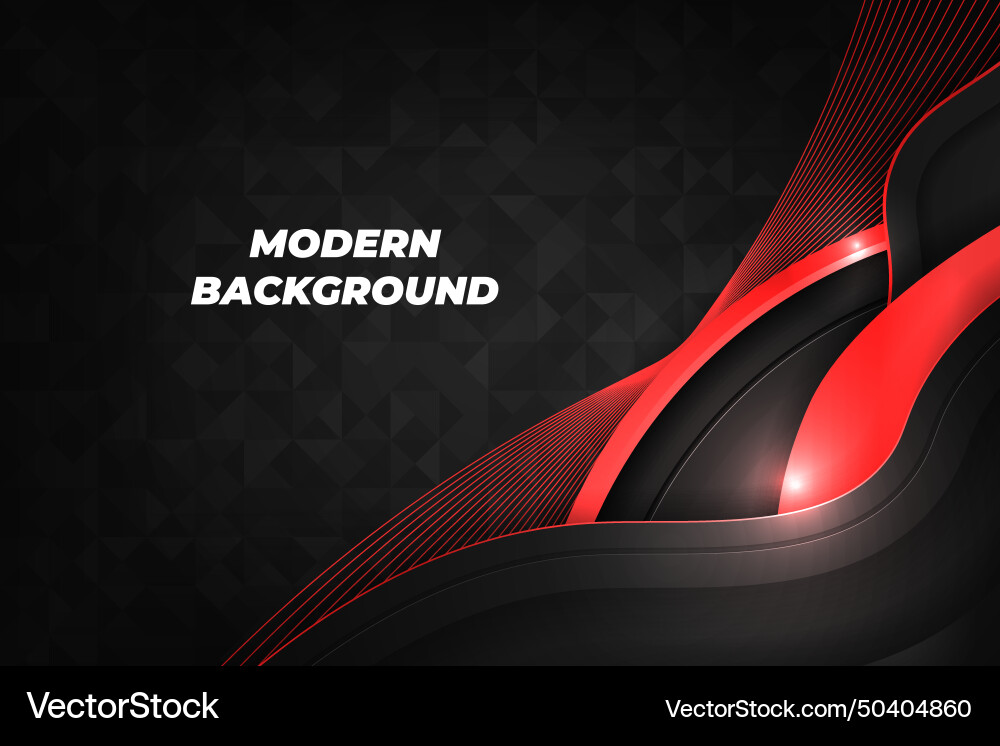 Modern background black and red with element Modern background black and red with element Vector Image