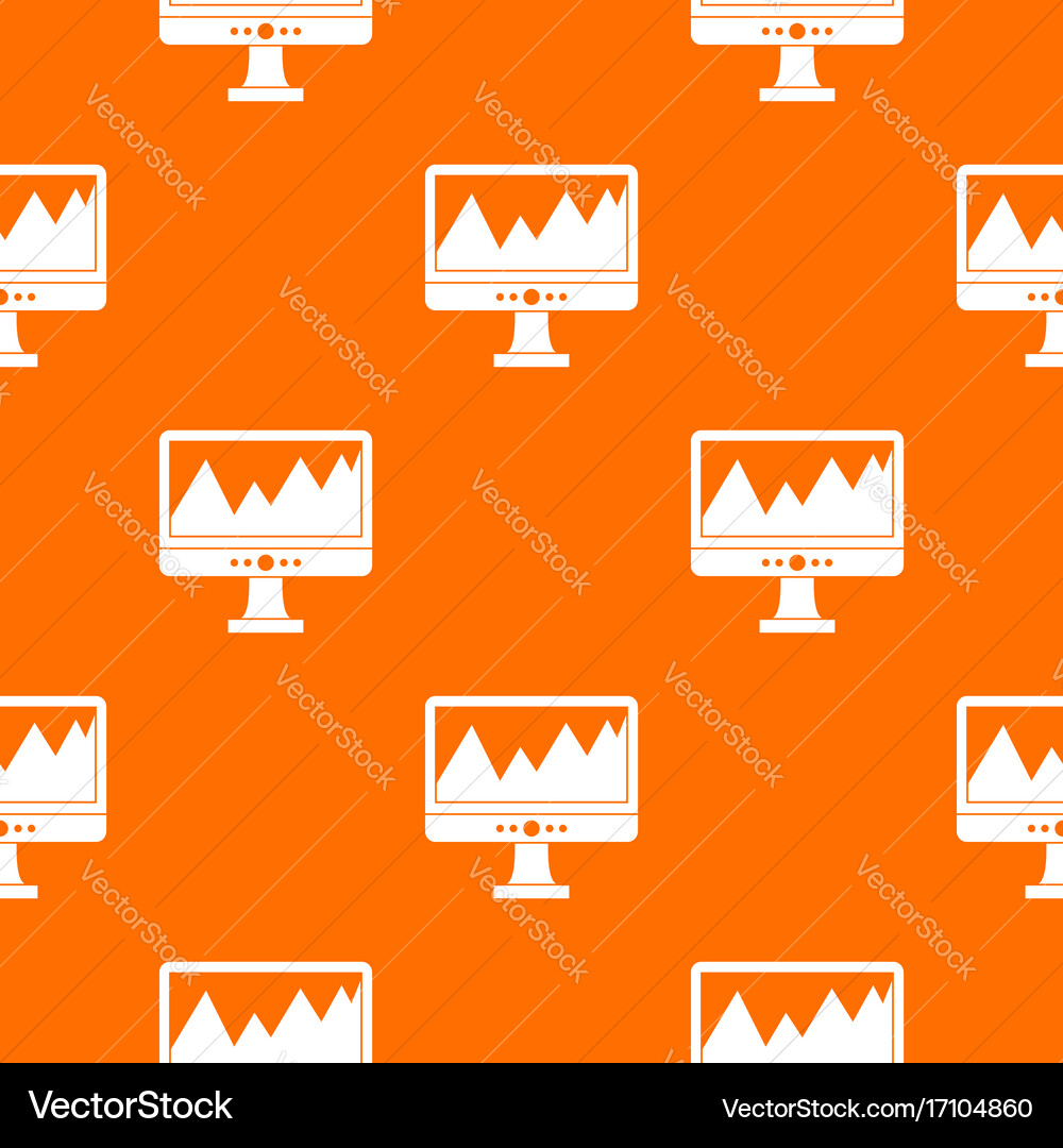 Monitor and a chart pattern seamless vector image