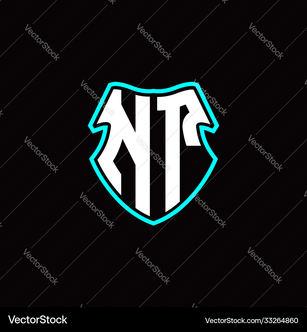 Nt initial logo design with a shield shape Nt initial logo design with a shield shape vector image