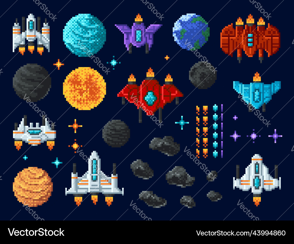 Pixel Space Invaders Game vector image
