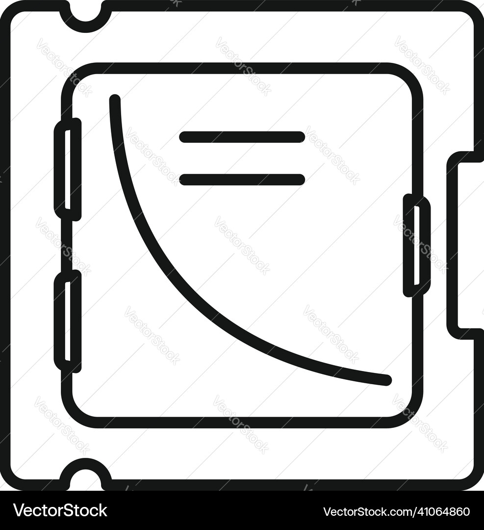 Processor cpu icon outline chip Processor cpu icon outline chip vector image