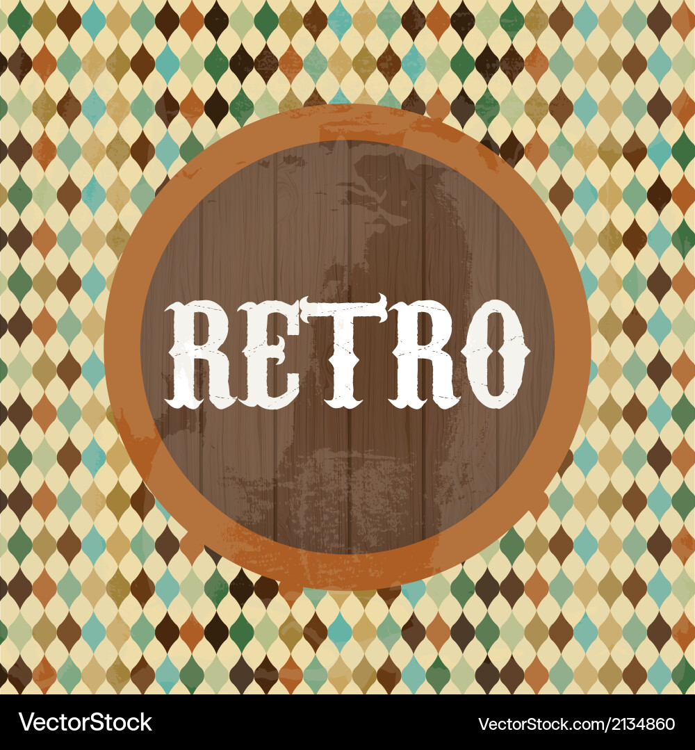 Retro label over pattern background Vector Image