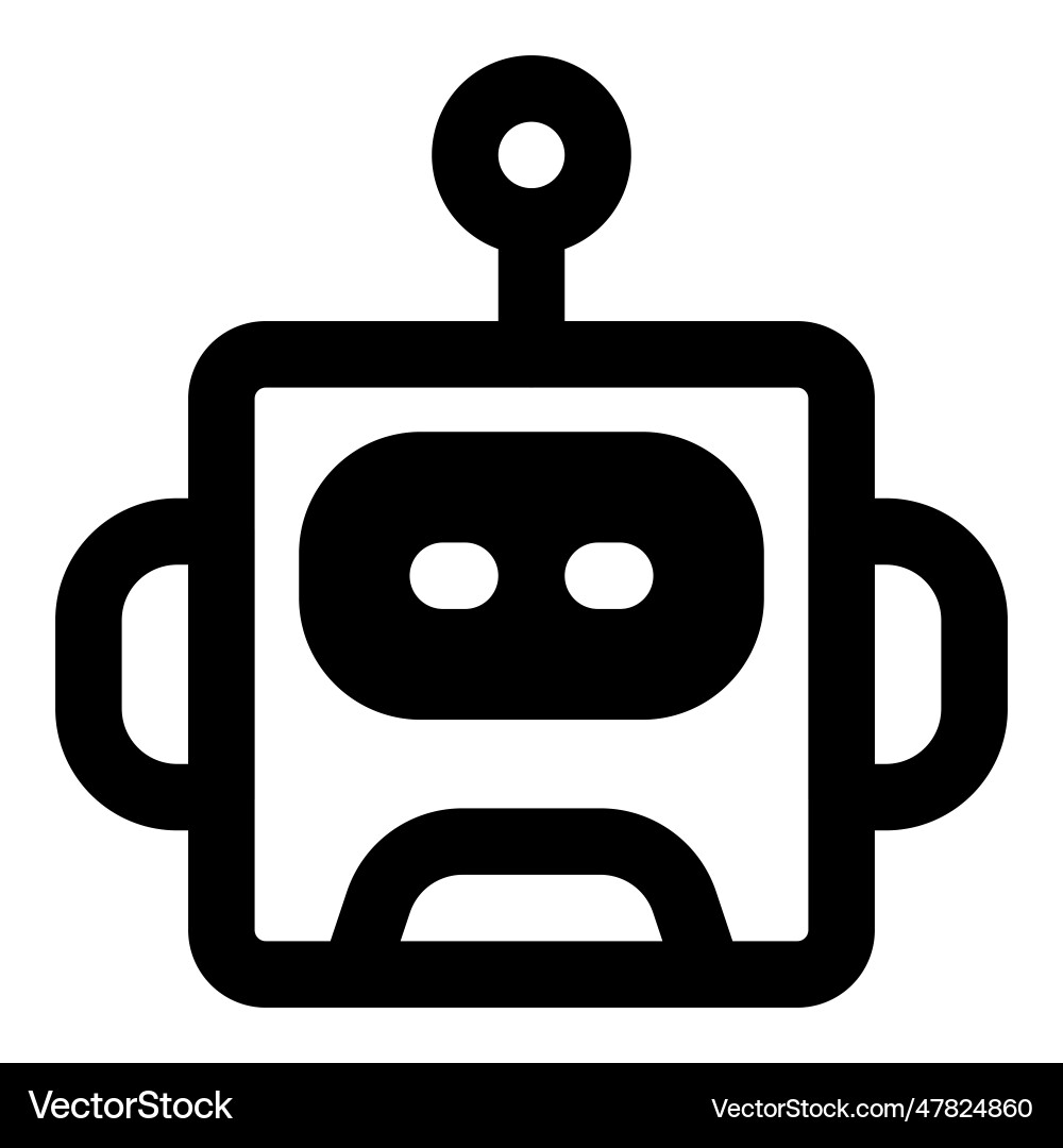 Robot designed with remote control system vector image