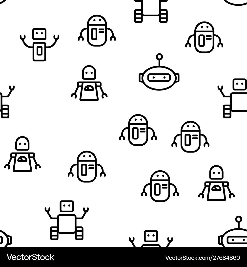 Robot high technology seamless pattern Robot high technology seamless pattern vector image