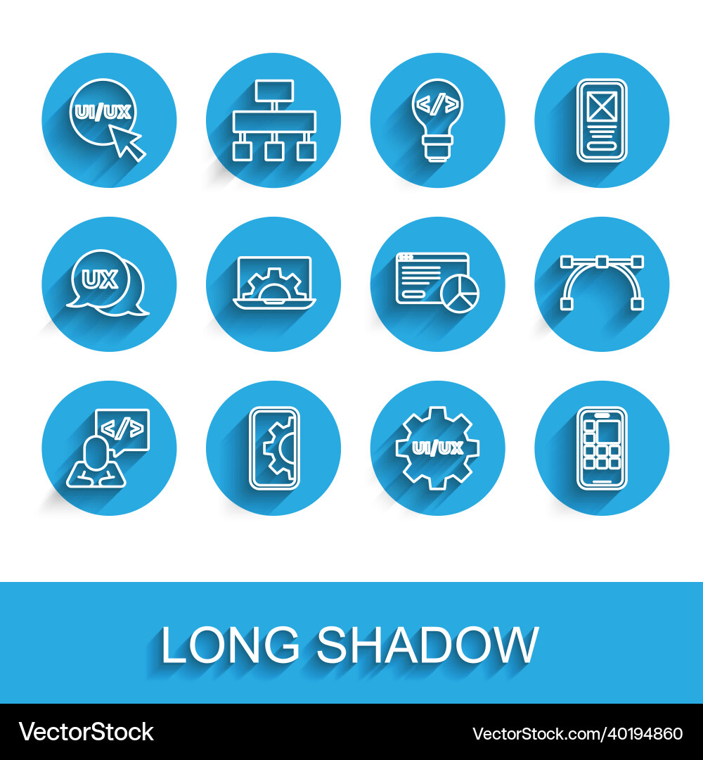 Set line front end development web ui oder ux Set line front end development web ui oder ux vektorbild