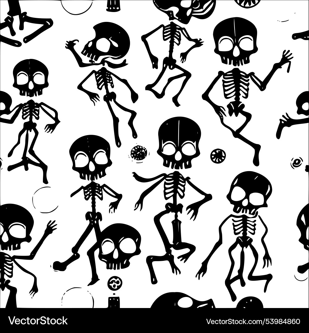 Skeletons abstract pattern seamless Vector Image