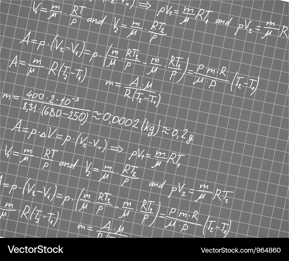 Squared Paper with Mathematical Formulas vector image