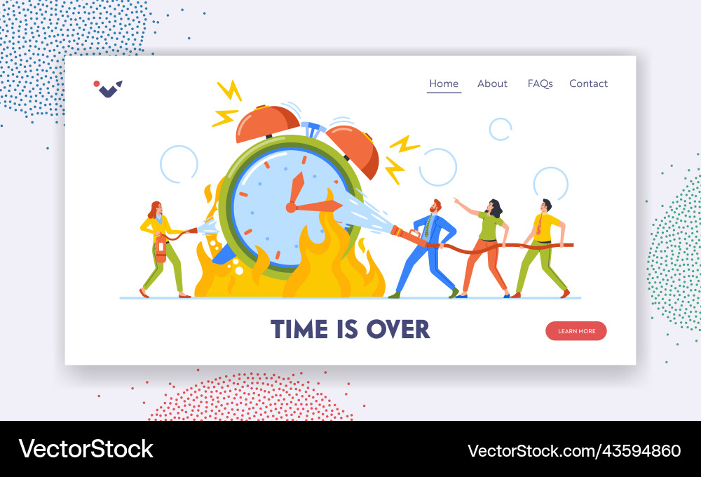 Time is over deadline landing page template tiny Time is over deadline landing page template tiny Vector Image