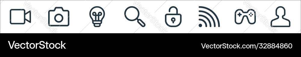 User interface line icons linear set quality User interface line icons linear set quality vector image
