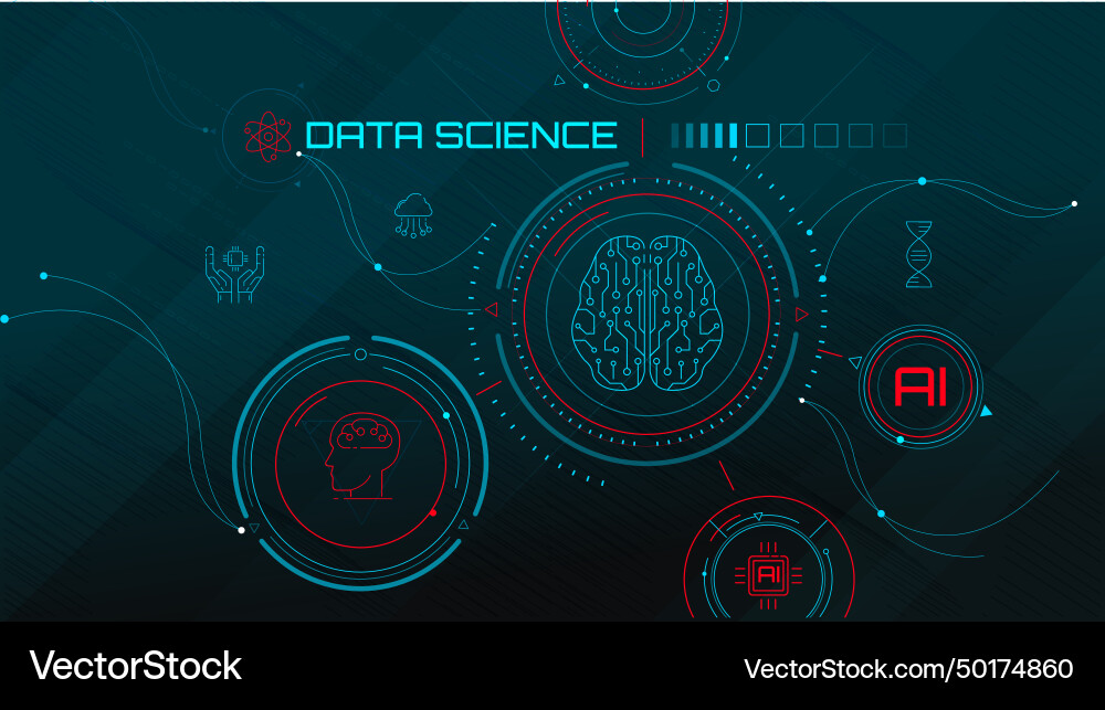 Visualization of big data in science Visualization of big data in science vector image