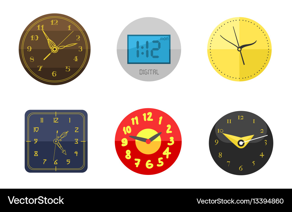 Wall clock circle sign with chronometer pointer Wall clock circle sign with chronometer pointer vector image