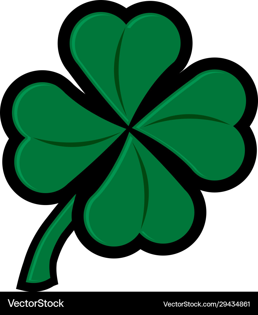 4 leaf clover lucky shamrock 4 leaf clover lucky shamrock vector image