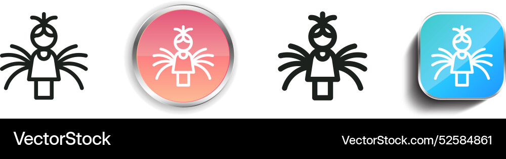 Carnival icon thin linear regular and button vector image
