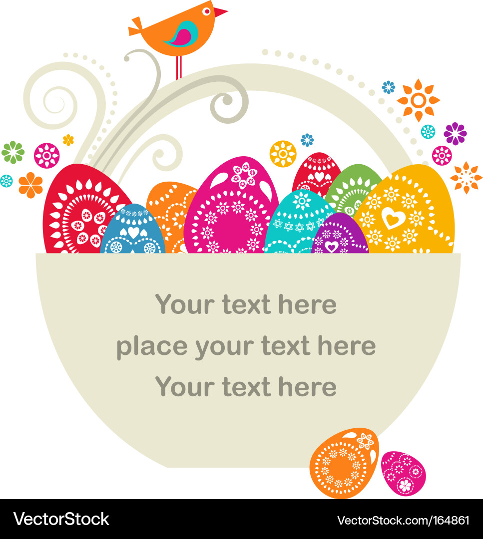 Colorful Easter Egg Basket Royalty Free Vector Image