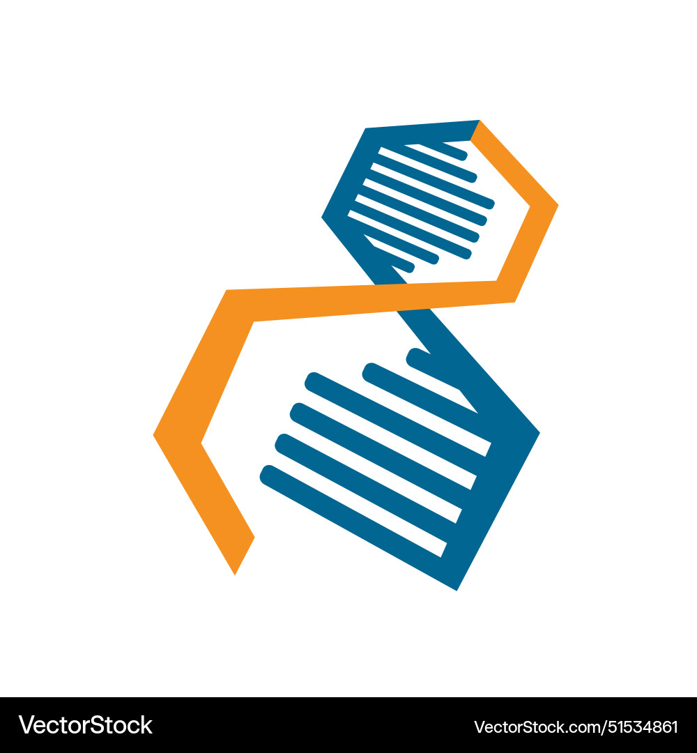 Custom helix strand dna logo icon isolated Vector Image