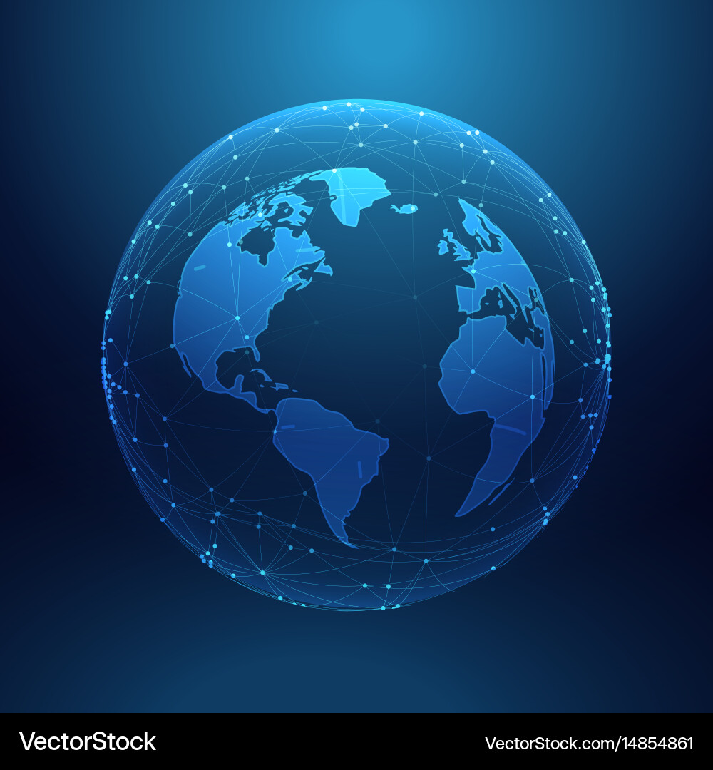 Digital Planet Network Globe vector image