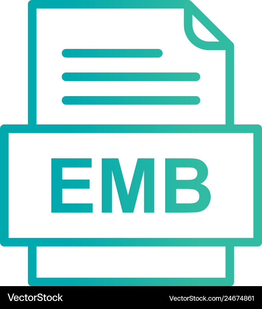 Emb file document icon Vector Image