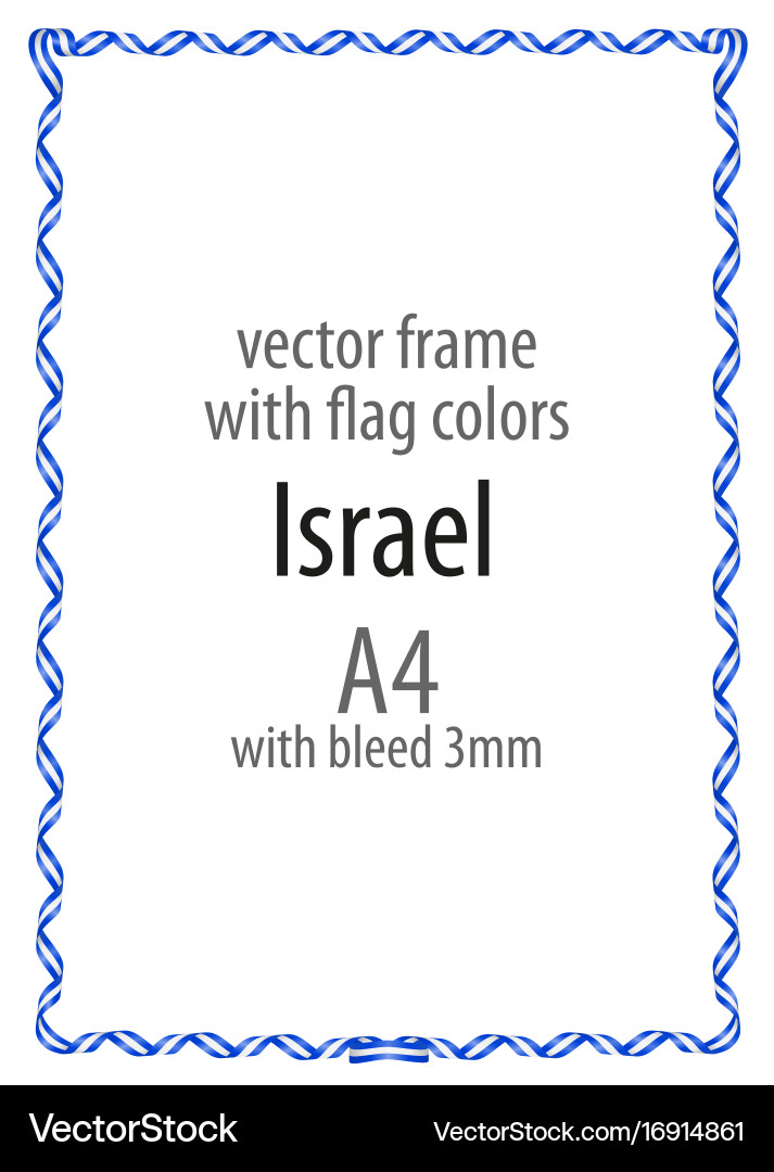 Frame and border of ribbon with the colors Vector Image