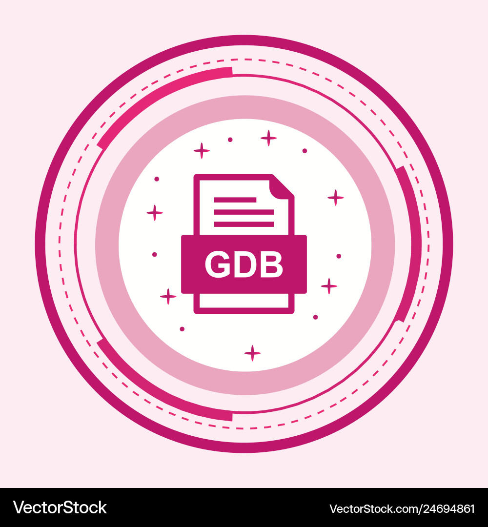 Gdb file document icon vector image