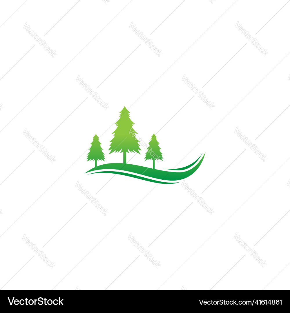 Green Pine Forest Logo Royalty Free Vector Image