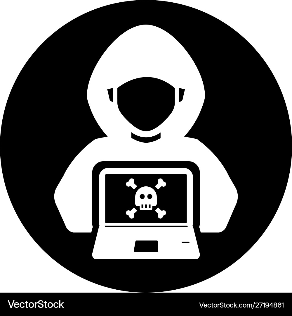 Hacker icon hacking cyber crime stealing data Vector Image