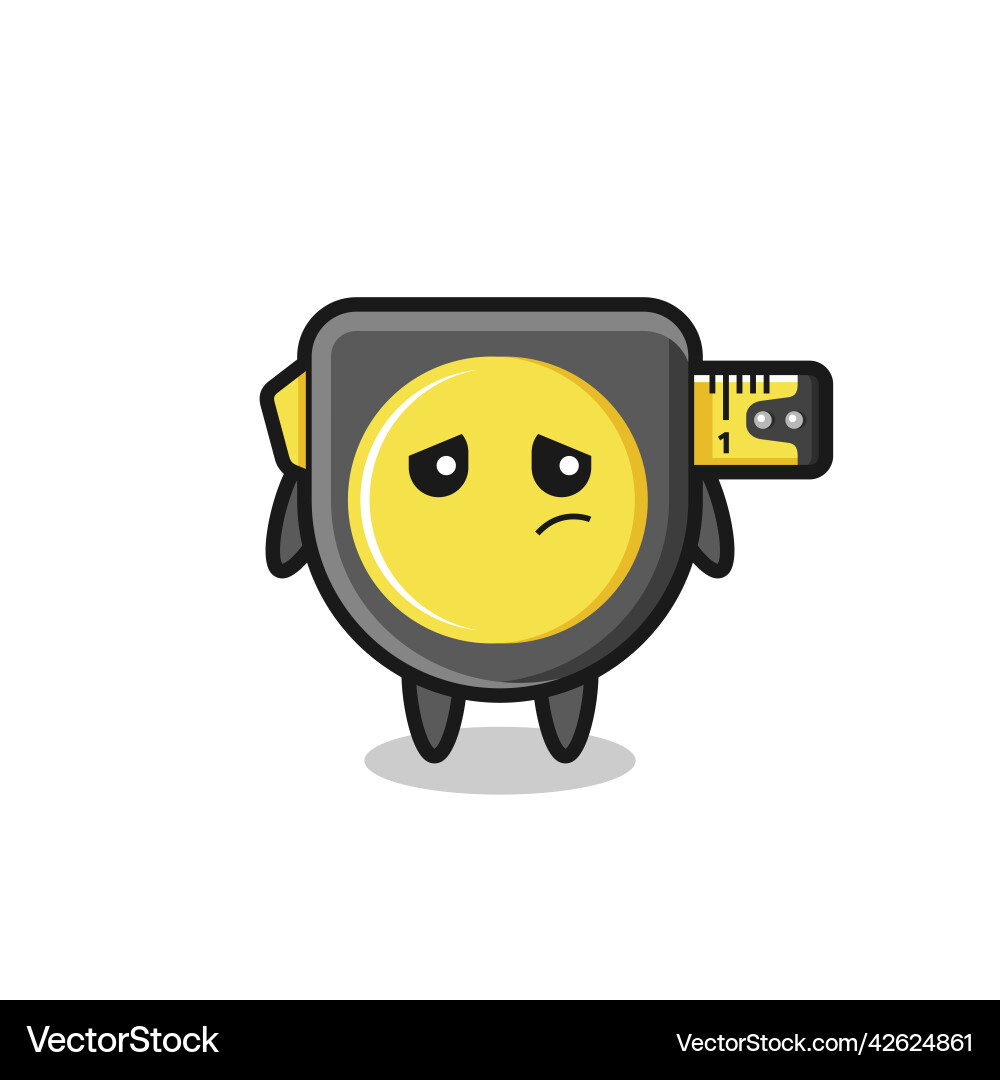 Lazy gesture of tape measure cartoon character Vector Image