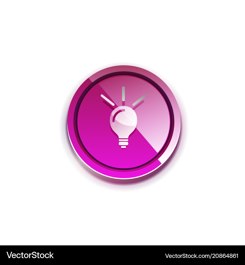 Light bulb new idea concept web button Vector Image
