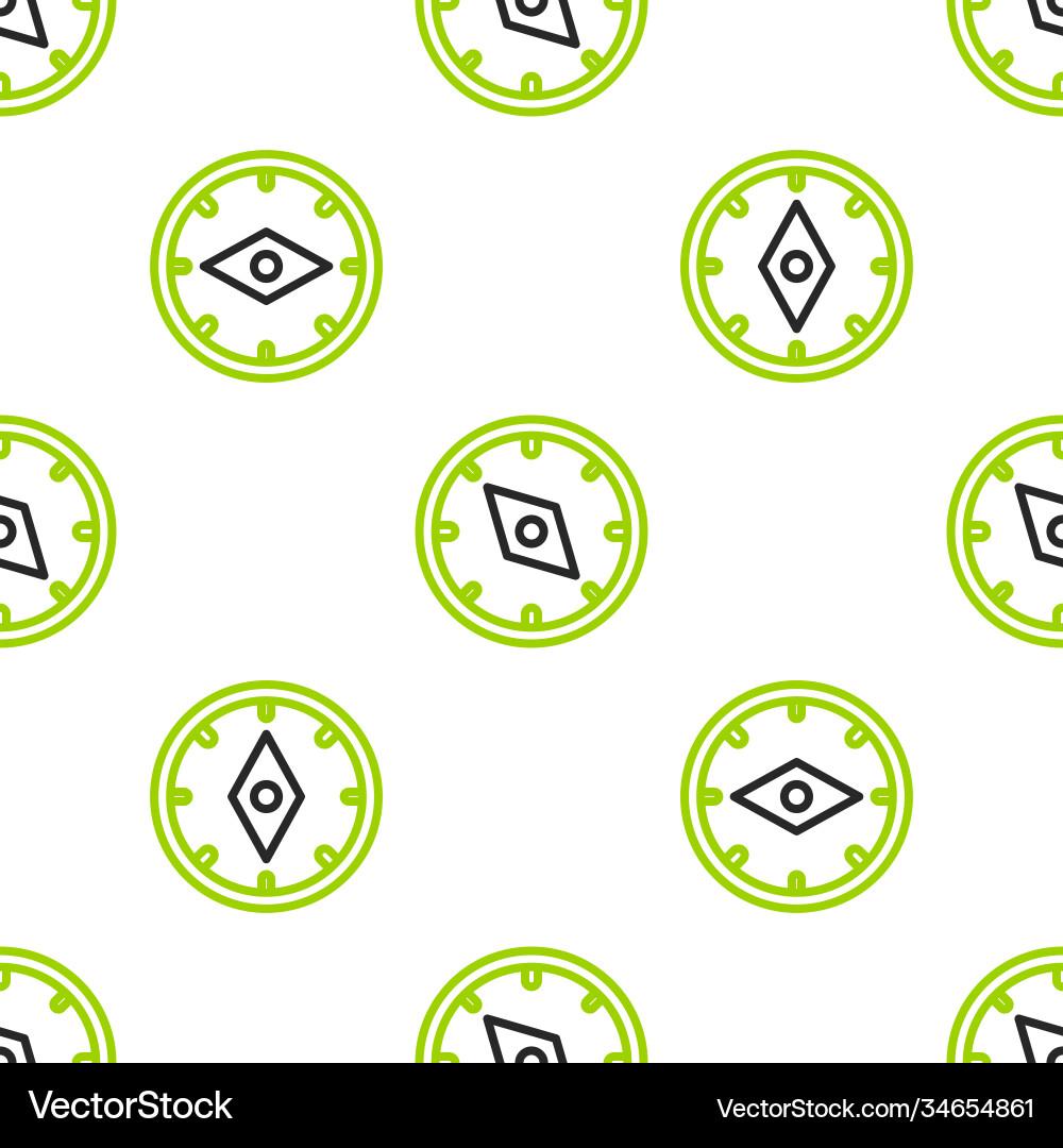 Line compass icon isolated seamless pattern Line compass icon isolated seamless pattern Vector Image
