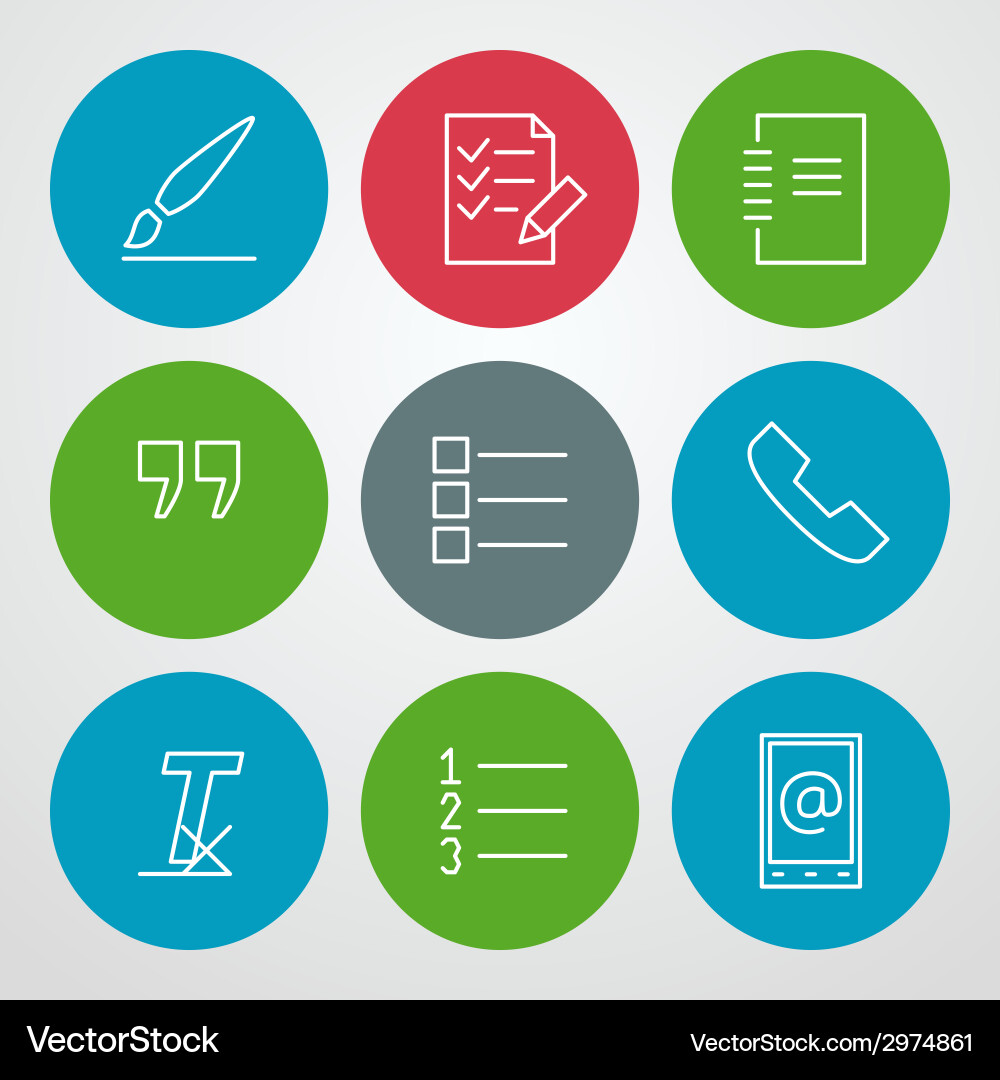 Line icons set for web site design and mobile apps Vector Image