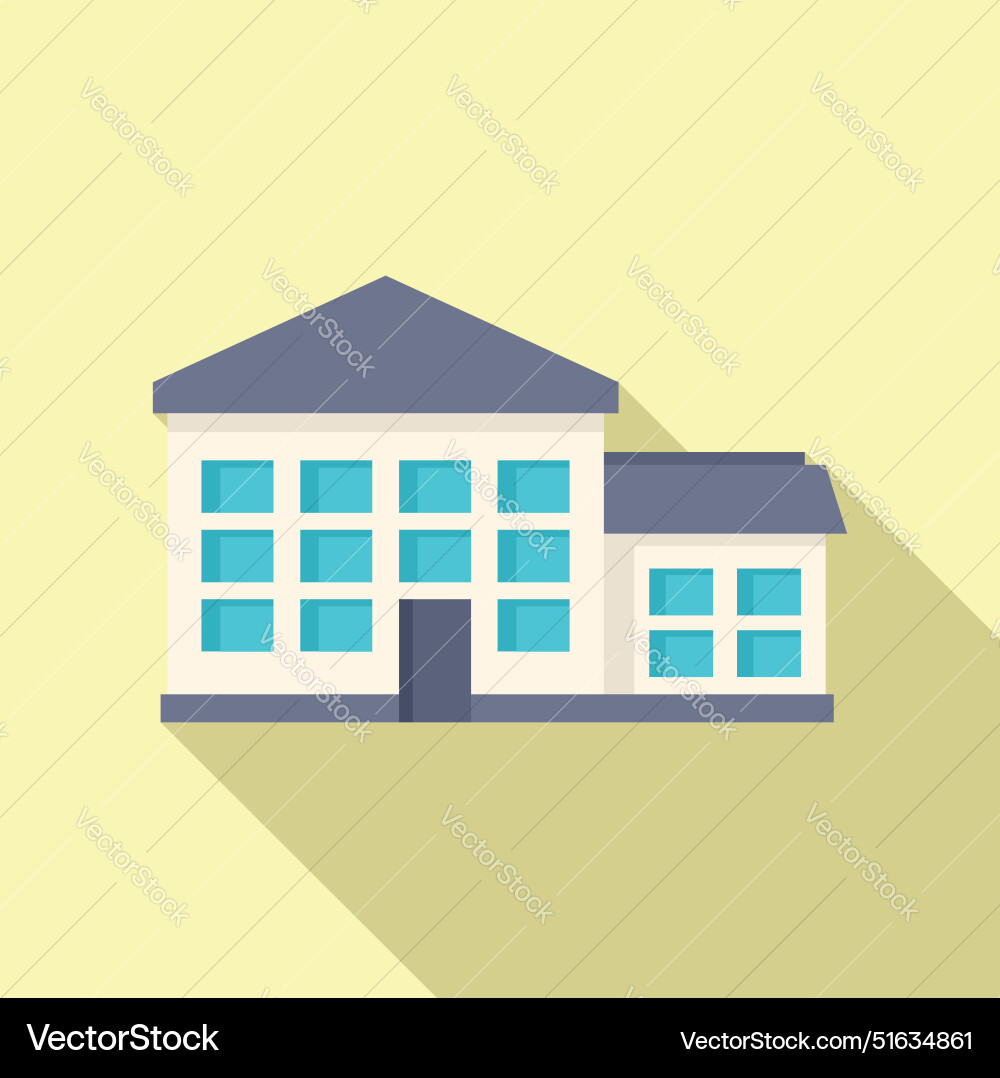Modern office building with large windows casting Modern office building with large windows casting vector image