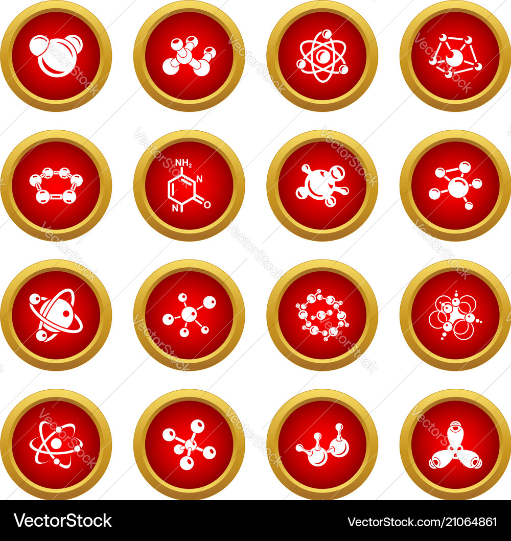 Molecule icons set simple style Molecule icons set simple style vector image
