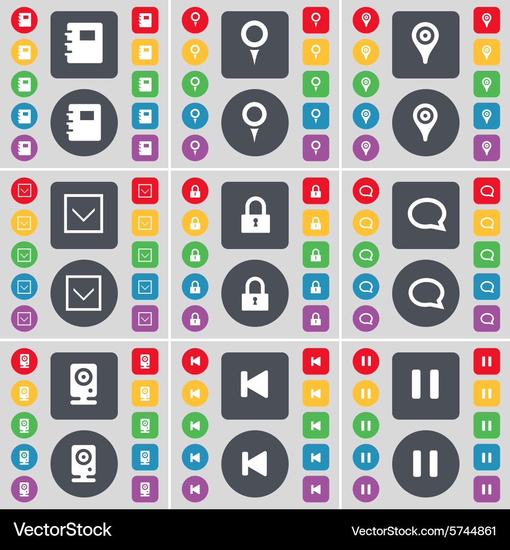Notebook checkpoint arrow down lock chat bubble vector image