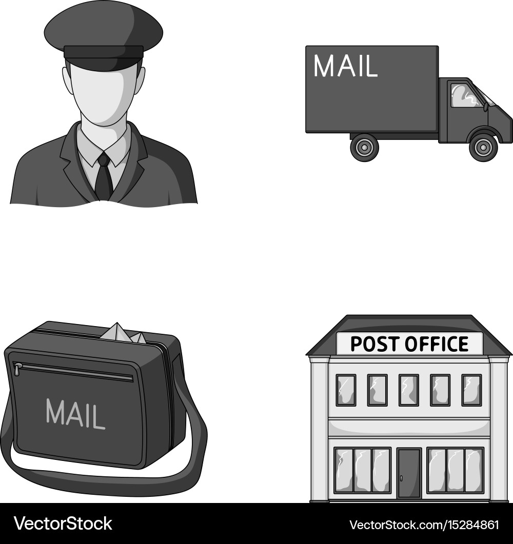 Postman in uniform mail machine bag Vector Image