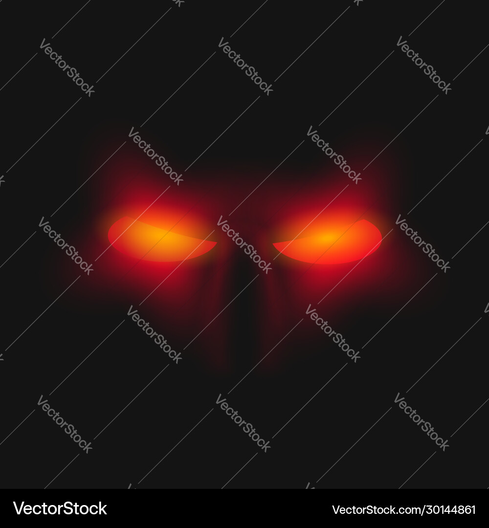 Red angry eyes vector image