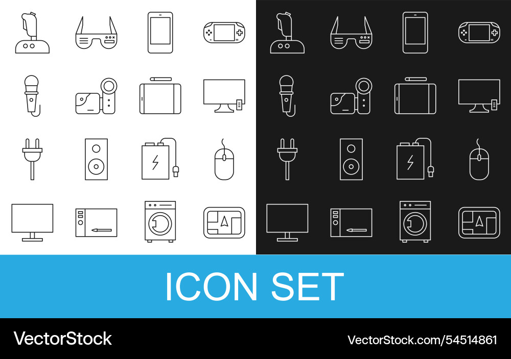 Set line gps device with map computer mouse smart Vector Image