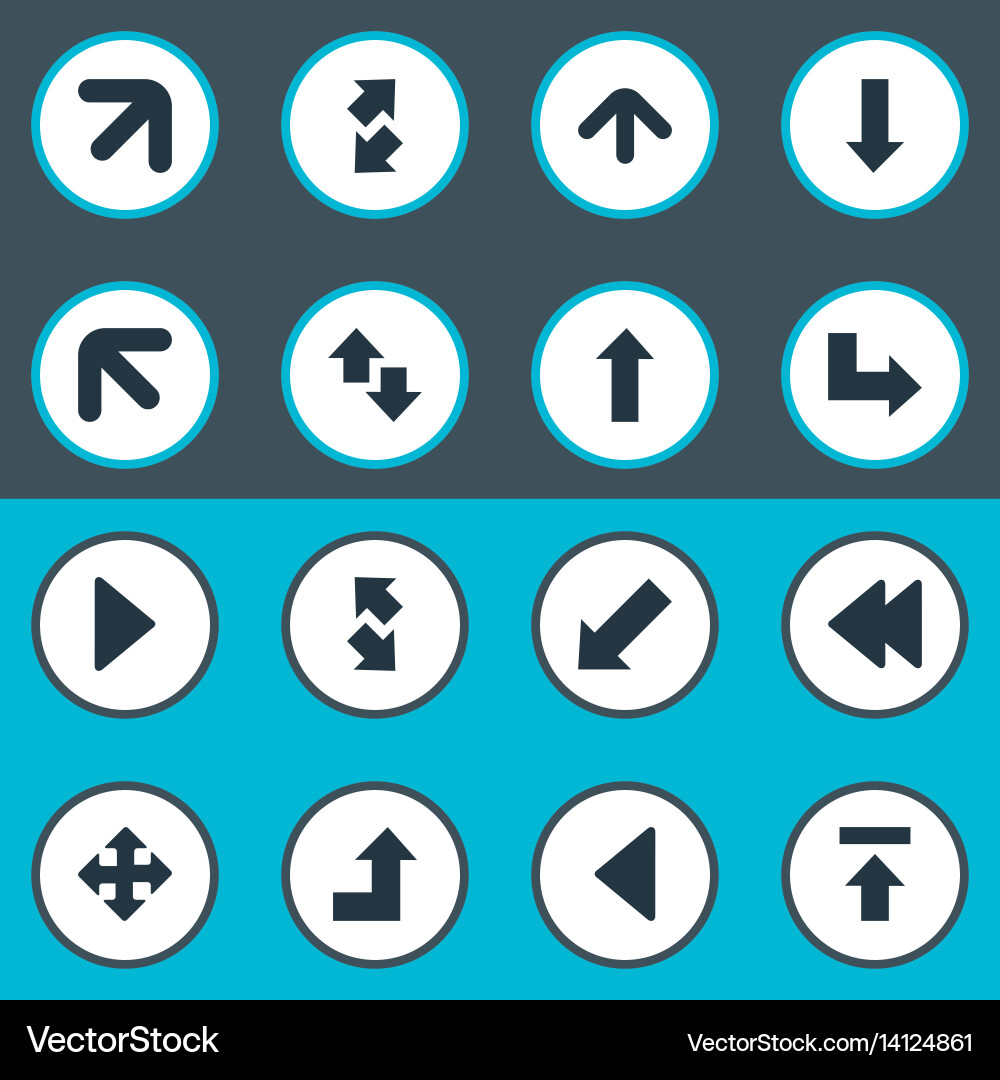 Set of simple cursor icons vector image