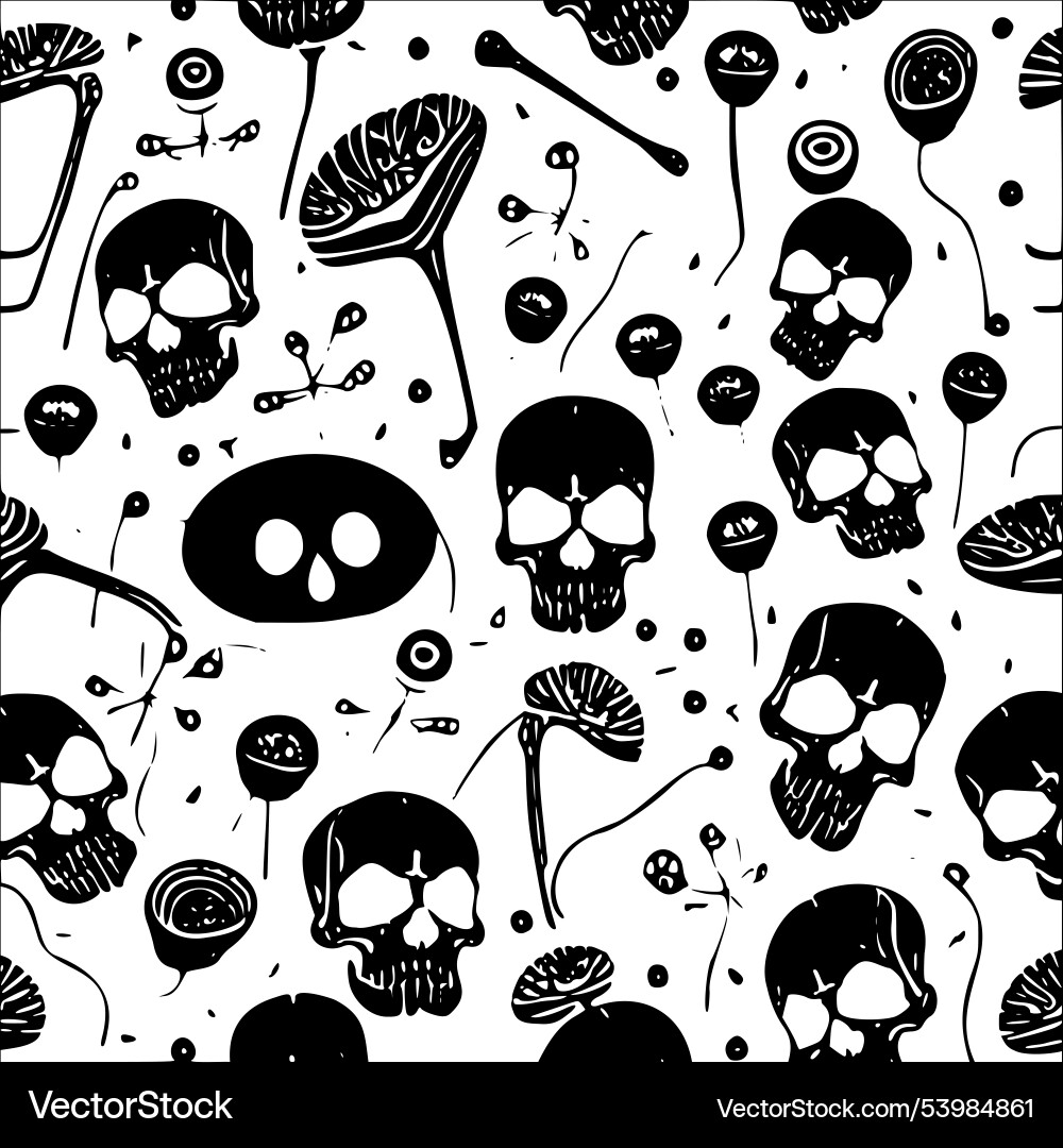 Skeletons abstract pattern seamless vector image