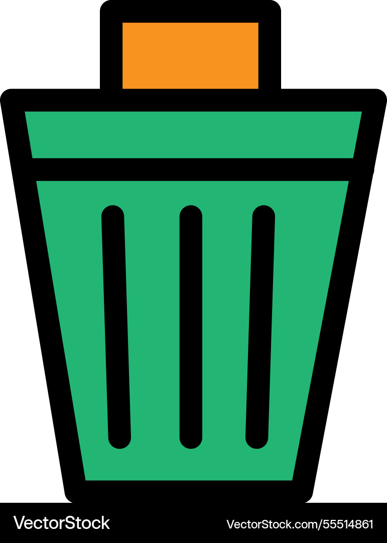 Trash can icon garbage bin vector image