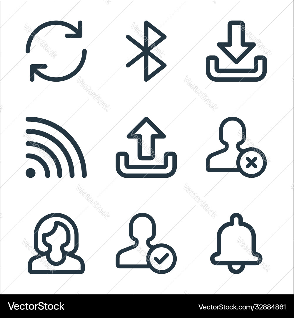 User interface line icons linear set quality User interface line icons linear set quality vector image