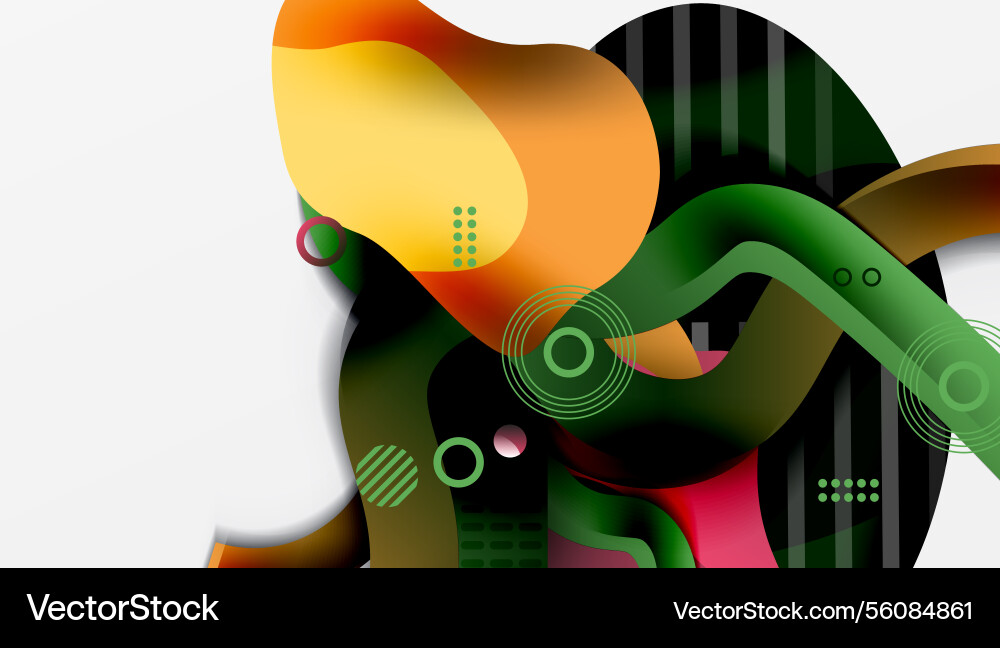 Vibrant abstract background overlapping shapes Vector Image