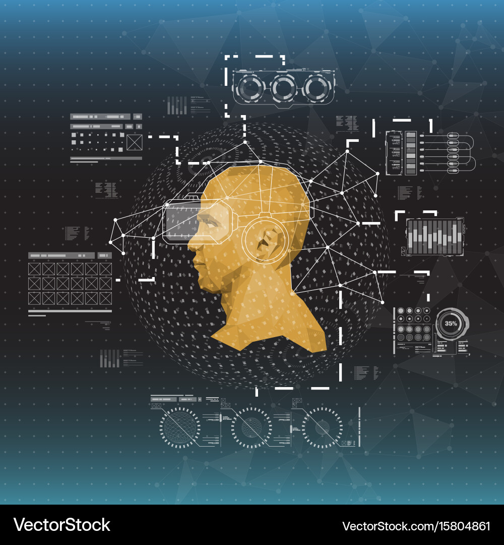 Virtual Reality HUD Interface Elements vector image