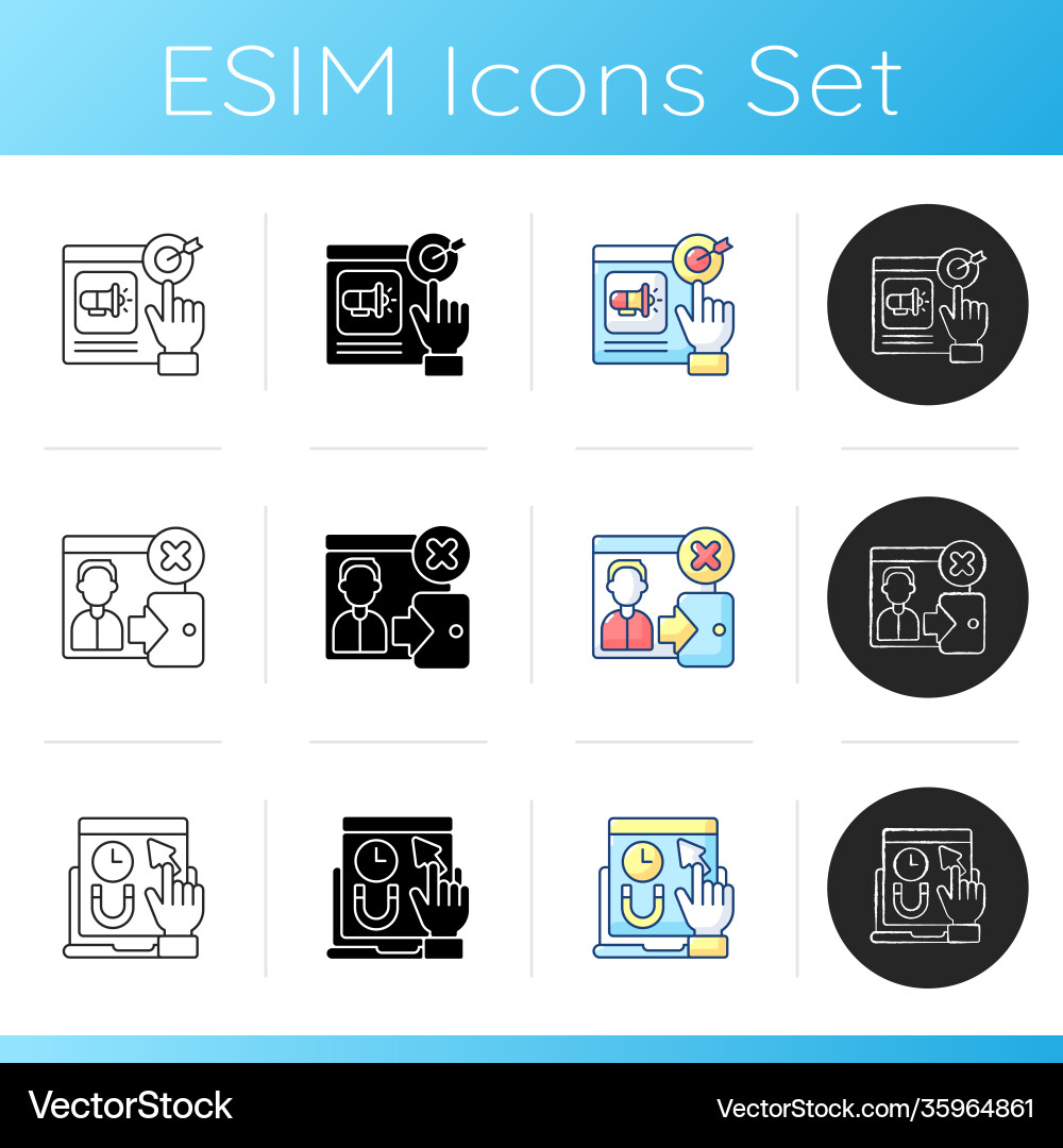 Web analytics icons set Vector Image