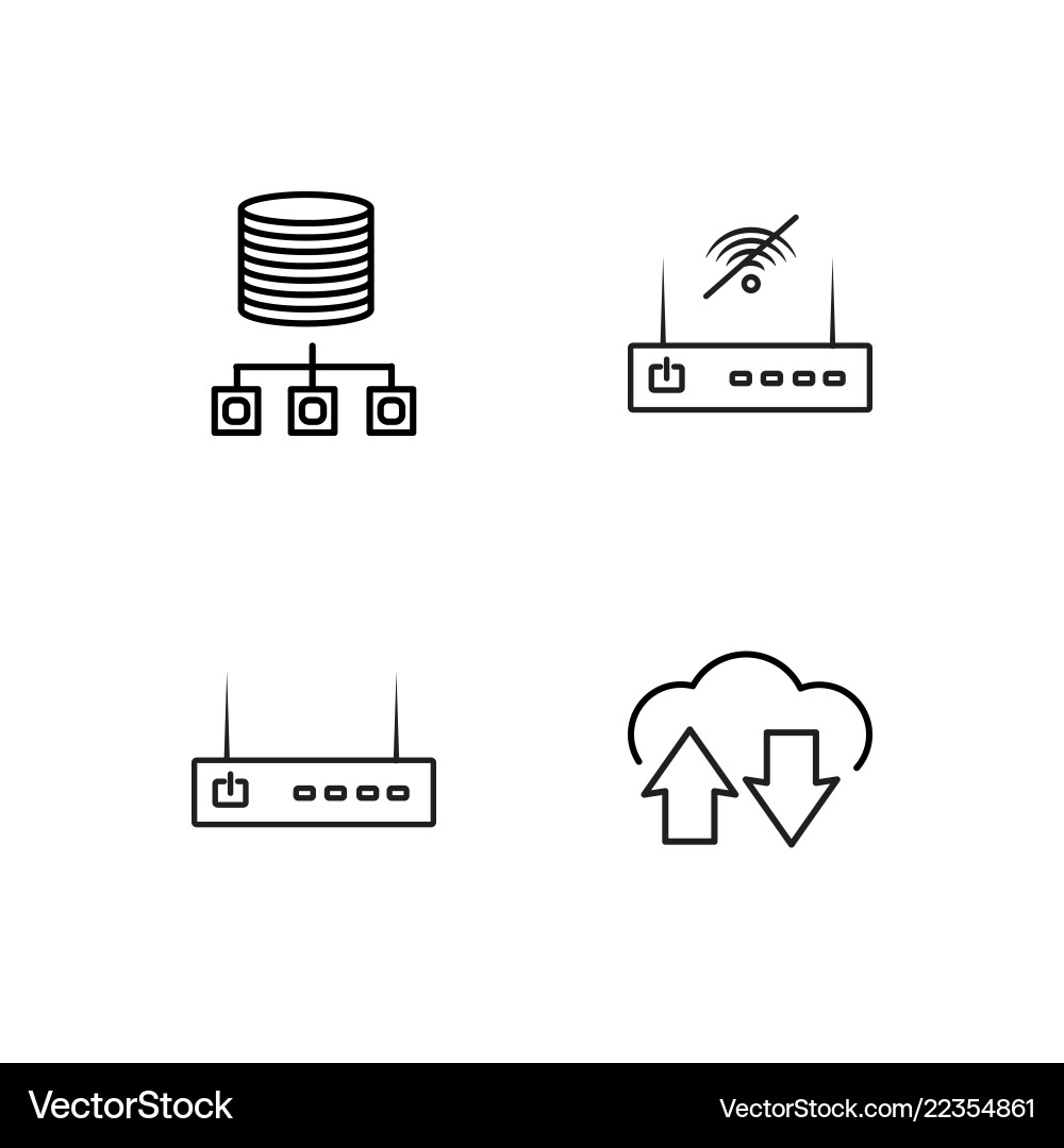 Web simple outlined icons set Web simple outlined icons set vector image