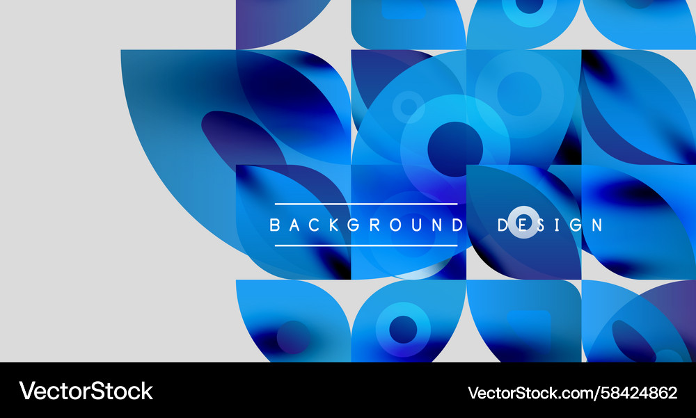 Abstract blue shapes overlap creating dynamic Vector Image