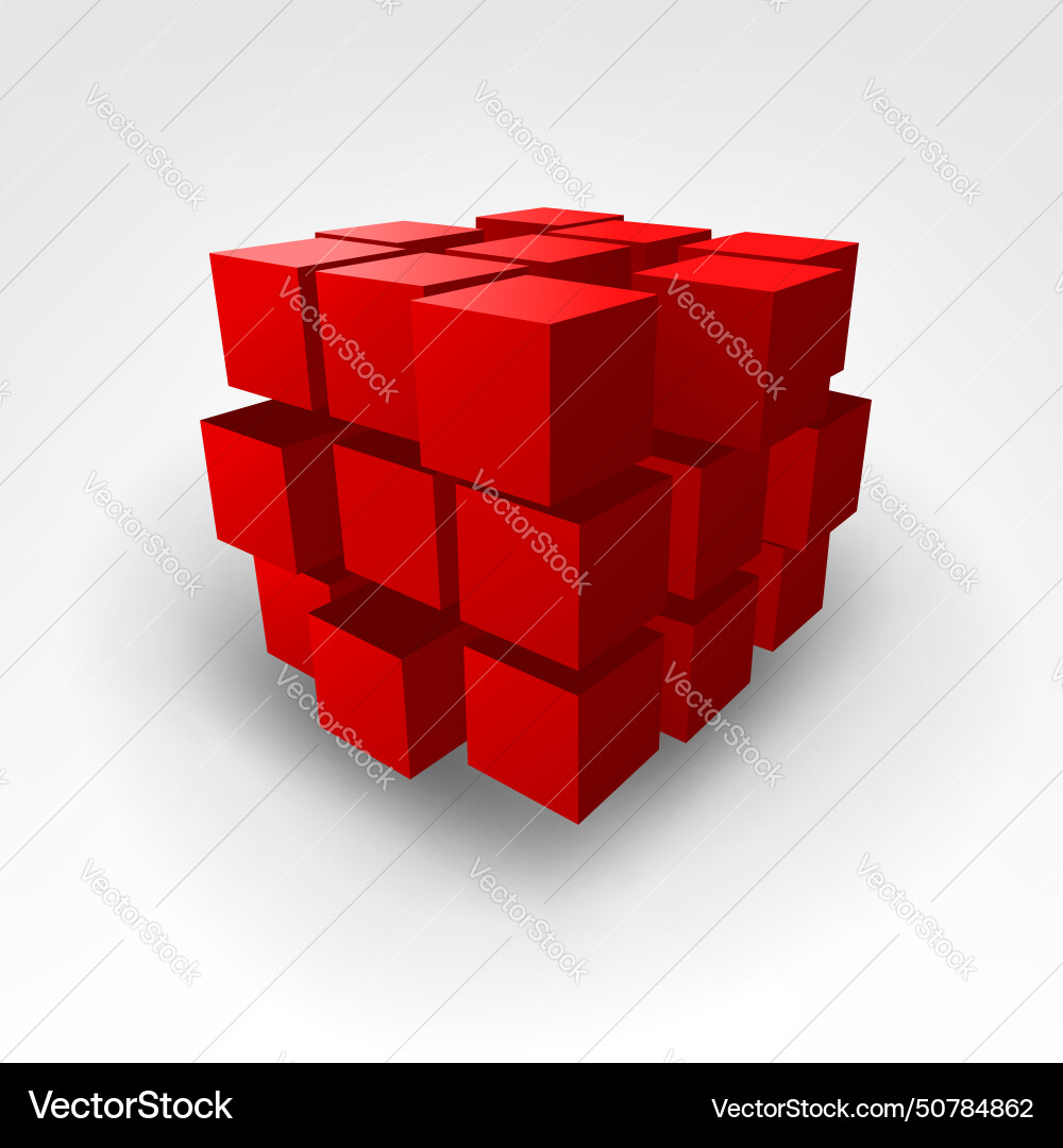 Abstract red cube Vector Image