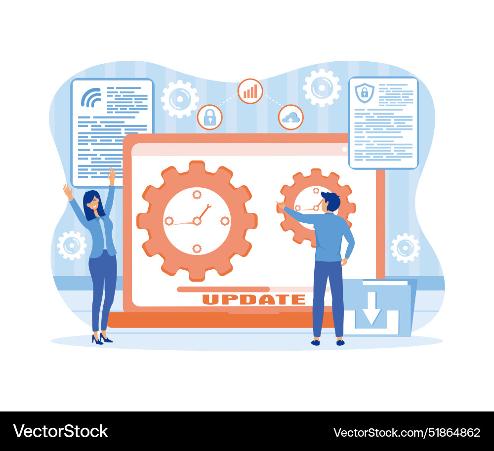 Application and web development team ensures Application and web development team ensures vector image