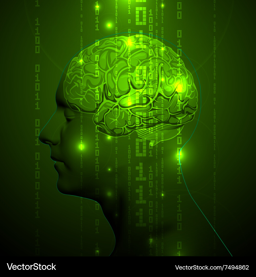 Binary Brain Concept vector image