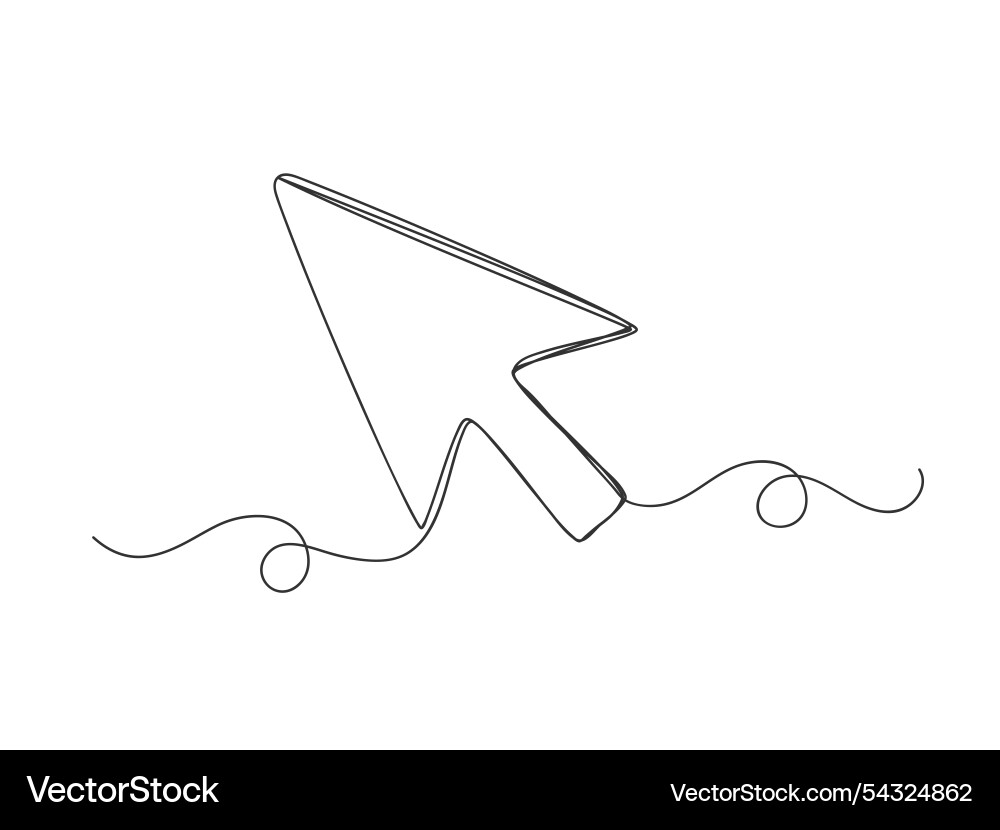 Isolated Cursor Line Art Shape vector image