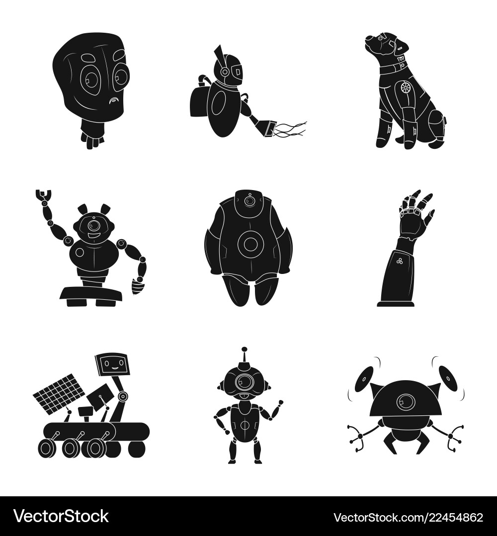 Isolated object of robot and factory logo Isolated object of robot and factory logo vector image