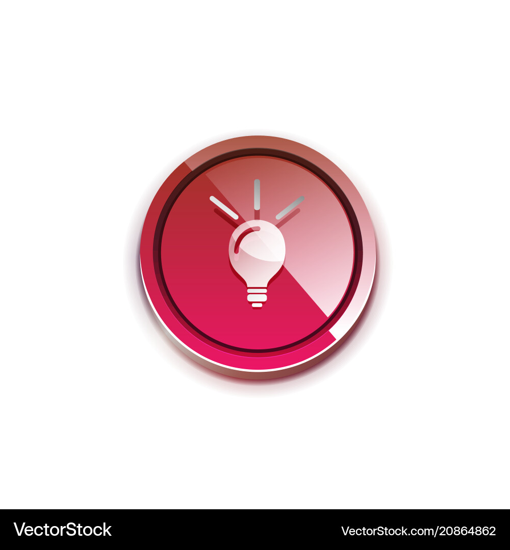 Light bulb new idea concept web button vector image
